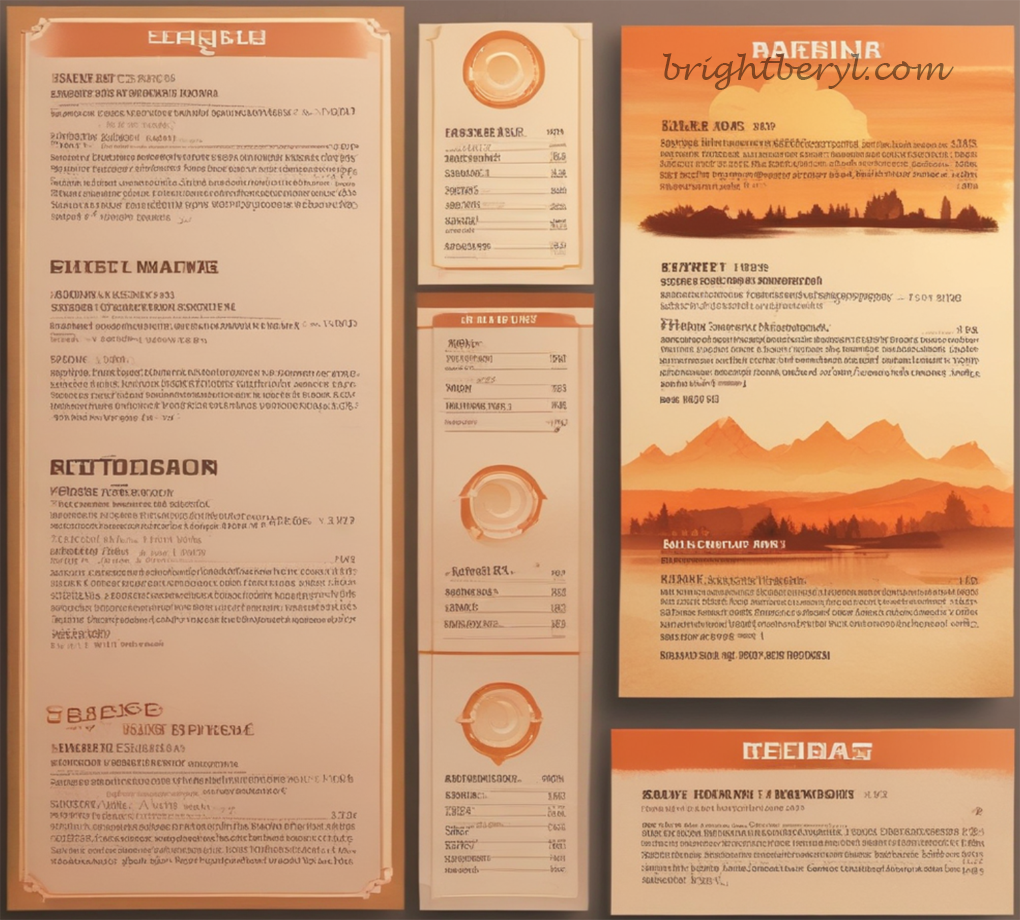 Colors Decorating Walls Branding – A food menu image reflecting Sunset Orange color