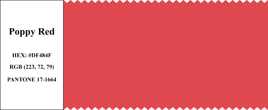 Pantone Color of the Year and Color Palettes 2013: Poppy Red - Pantone Code: 17-1664, Hex Code: #DF484F, RGB Code: 223, 72, 79