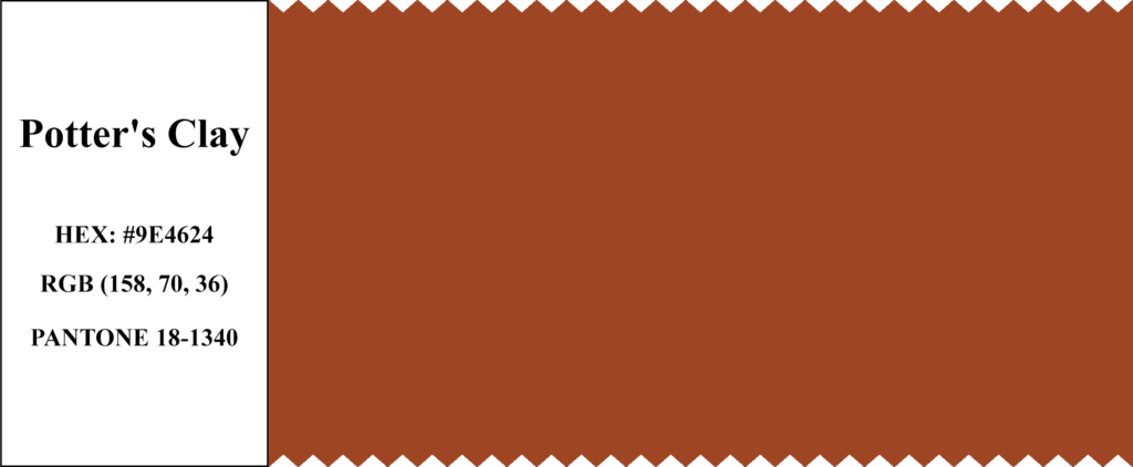 Pantone Fashion Color 2016: Potter's Clay - Pantone 18-1340, HEX #9E4624, RGB - 158, 70, 36