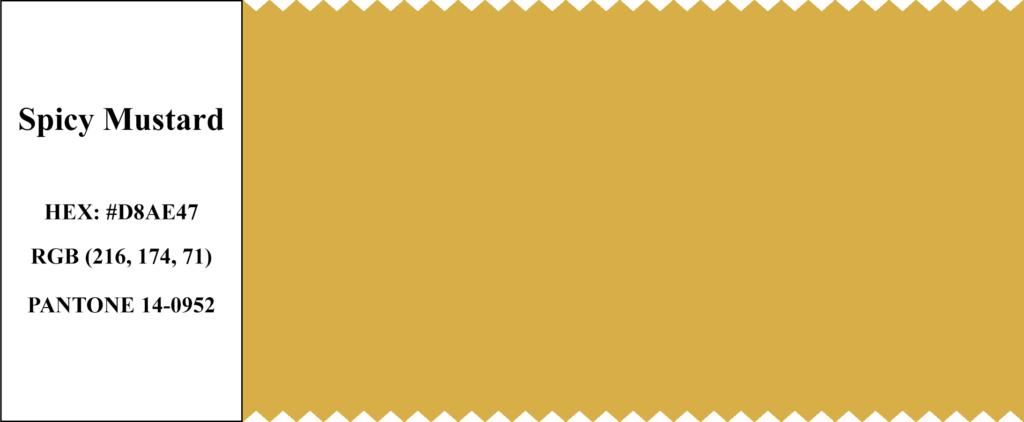 Pantone Fashion Color 2016: Spicy Mustard - Pantone 14-0952, HEX #D8AE47, RGB - 216, 174, 71